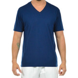 Kit C/4 Camisetas Malha Fria Gola V Xg Tecido Pv Camisa