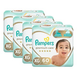 Kit C/4 Fralda Descartável Pampers Premium