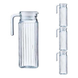 Kit C/4 Jarras Suiça De Vidro Transparente 1l Praticasa