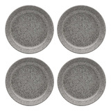 Kit C/4 Prato Fundo Flat Gray Oxford 20,5cm Sopas E Caldos