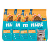 Kit C/4 Ração Max Cat Selection Frango Gatos Castrados 1kg