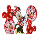 Kit C/5 Balões Metalizado Minnie Corpo Mede 50 Cm Redondo45c