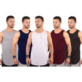 Kit C/5 Camisas Regatas Blusas Masculinas Longline Oversized