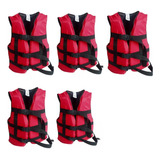 Kit C/5 Coletes Salva Vidas Vermelho Eaf Até 60kg
