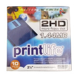 Kit C/5 Disquetes Printlife 2hd 3.5 Cx. Com 10 Unidades