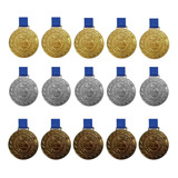 Kit C/5 Medalhas Ouro+5 Prata+5 Bronze