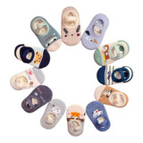 Kit C/5 Meia Antiderrapantes Infantil Para Menina E Menino