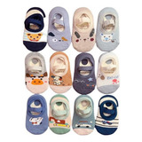 Kit C/5 Meia Sapatilha Infantil Antiderrapante Menino Menina