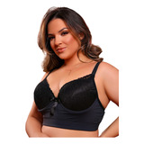 Kit C/5 Sutiãs Com Bojo Rendado Plus Size Premium