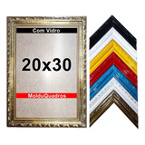 Kit C/6 Molduras 20x30 Trabalhada Linda Com Vidro Premium