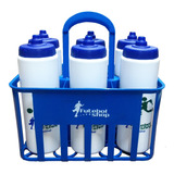Kit C/6 Squeeze + Cesta Porta Garrafas Azul