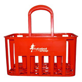 Kit C/6 Squeeze + Cesta Porta Garrafas Vermelha Bico