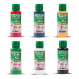 Kit C/6 Tinta Acrílica Nature Colors 60ml Acrilex P/ Madeira