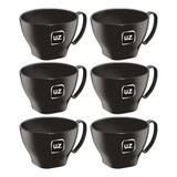 Kit C/6 Unid Cumbuca Com Alça 500ml Preto Uz