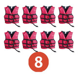 Kit C/8 Coletes Salva Vidas Eaf Vermelho 70 A 100 Kg