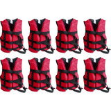 Kit C/8 Coletes Salva Vidas Vermelho Eaf Até 60kg