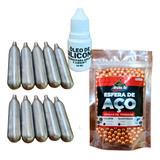 Kit C11 6mm - 600 Esferas De Aço + 10 Co2 + Silicone 