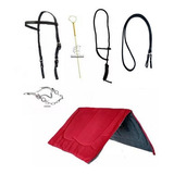 Kit Cabeçada +rédea+cabresto+baixeiro+tala+freio P/ Cavalo