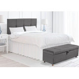 Kit Cabeceira Painel Queen 160cm Calçadeira Baú Estofada 