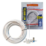 Kit Cabo Coaxial 15m Rg6 Completo Megatron Instalar Antena
