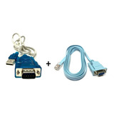 Kit Cabo Console Db9 X Rj45 + Cabo Serial Rs232 Db9 X Usb