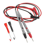 Kit Cabo De Multímetro + Plug De Ponta Adaptador Agulha Fina