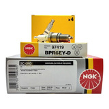 Kit Cabo E Vela Ignição Ngk Caravan 4 Cilindros Alcool Gnv Scg63