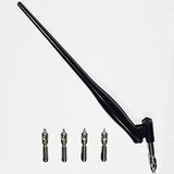 Kit Cabo Oblíquo Para Caligrafia Artística + 5 Bicos De Pena