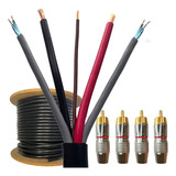 Kit Cabo Rack Móvel 5 Vias 15 Metros E Plug Rca