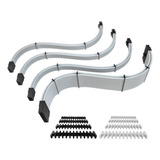 Kit Cabos Sleeved Branco Extensor Rise Mode Premium