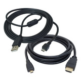 Kit Cabos Usb Dados E Hdmi Hd Video Para Canon Eos M200