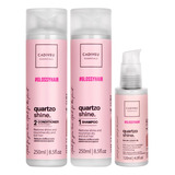 Kit Cadiveu Quartzo Boca Rosa Hair Shampoo + Cond + Leavein