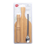 Kit Caipirinha 3 Peças Bambu E Inox