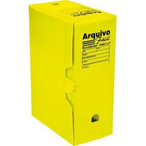 Kit Caixa Arquivo Fácil Econômico Com 10 Unidades - Amarelo
