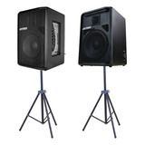 Kit Caixa De Som Ativa E Passiva At12-250 500w Rms Usb + Cab