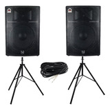 Kit Caixa De Som Leacs Ativa + Passiva Brava 1500 250w Rms 