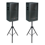 Kit Caixa Som Ativa + Passiva Staner Upper 515a 600w Rms