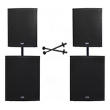 Kit Caixas Mark Audio Caixa E Sub Ativo + Passivo + Suporte