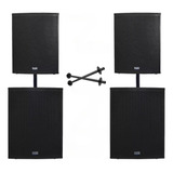 Kit Caixas Mark Audio Caixa E Sub Ativo + Passivo + Suporte