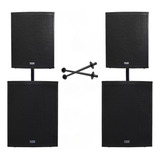 Kit Caixas Mark Audio Caixa E Sub Ativo + Passivo + Suporte