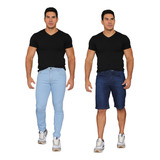 Kit Calça E Bermuda Masculina Clara Escura Slim
