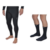 Kit Calça E Meia Térmica Flanelada Segunda Pele Unissex