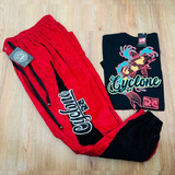 Kit Calça Em Veludo Red + Camiseta Cyclone