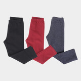 Kit Calça Legging Confortável Bebê Básica 3 Peças Kyly