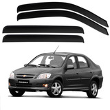 Kit Calha De Chuva Chevrolet Celta Prisma 2003 À 2012 Fume