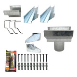 Kit Calha Telhado Beiral 4 Metros Calha Galvanizada - 21pçs