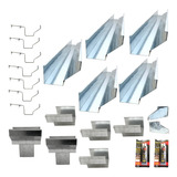 Kit Calha Telhado Beiral 9 M Galvanizada- Suporte Prolongado