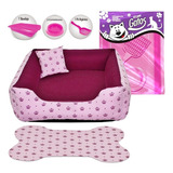 Kit Cama Casinha Gato Comedouro Bebedouro Caixa De Areia Pá