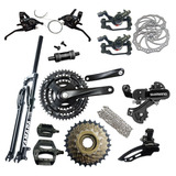 Kit Cambio Shimano 21v Bike Aro 29 Suspensão Freio Disco Mtb