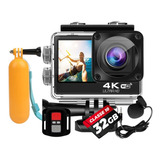 Kit Câmera Sport 4k 16mp + Microfone Externo + Bastão + 32gb